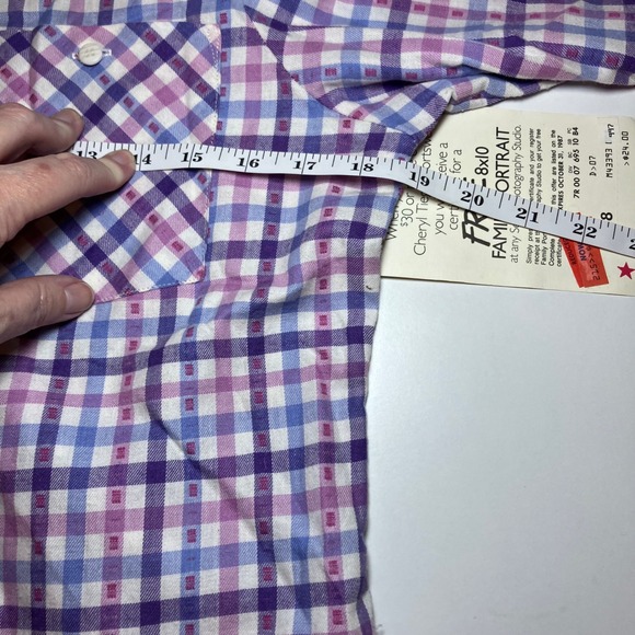 Rare NWT 1980s Deadstock Cheryl Tiegs Plaid Shirt Size 8 Vintage Sears 1987 USA - Picture 9 of 10
